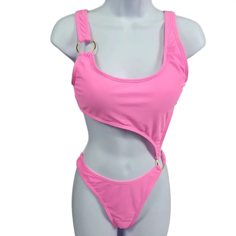 Pink O-Ring Swim Suit Size M‎